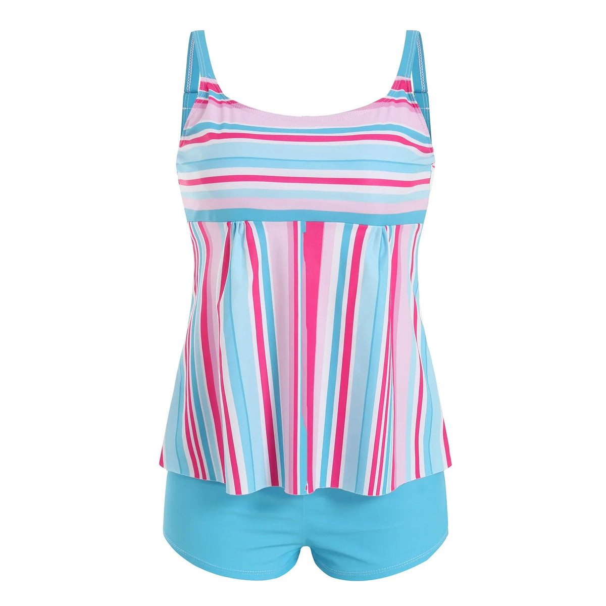 New Plus Size Beach Swimsuit Women Casual Simple Split Fashion Flower Print Swimsuit Full Coverage Bikini Tankini Swimwear - Matrix-studios.com