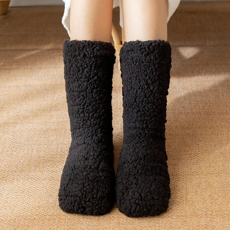 Thickened Winter Women Thermal Cashmere Socks Floor Socks Women's Carpet Home Plus Socks Velvet Sleep Socks Slippers Leg Cover - Matrix Studios