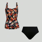 2026 Summer New Fashion Women's Floral Print Tankini Set High Waist Swimsuit Square Neck Ruched Bathing Suit - Matrix-studios.com