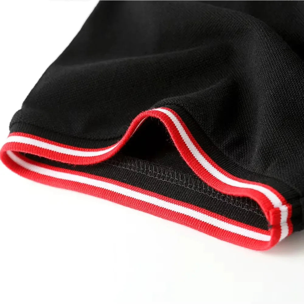 100% Cotton Quality Polo Logo Personalization Men Women Short Sleeve Shirts Striped Lapel Golf Tees Summer Top Shirt Custom - Matrix-studios.com