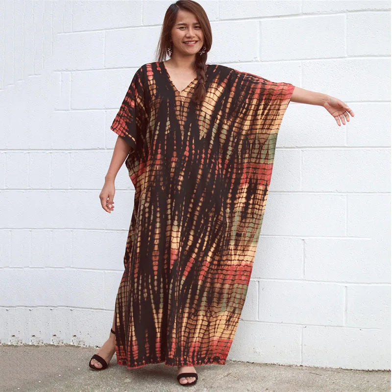 Plus Size Women Beachwear Long Beach Coverups Kaftan Casual Caftan Dress Swimwear cover ups - Matrix Studios