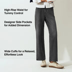 Semir Jeans Women Wide Leg Fleece Lined Comfortable High Waist Winter 2025 New Floor-Length Pants with Leg-Elongating Effect - Matrix-studios.com