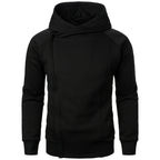 Autumn winter men's solid color hooded top Long sleeve side zipper design hoodie - Matrix Studios