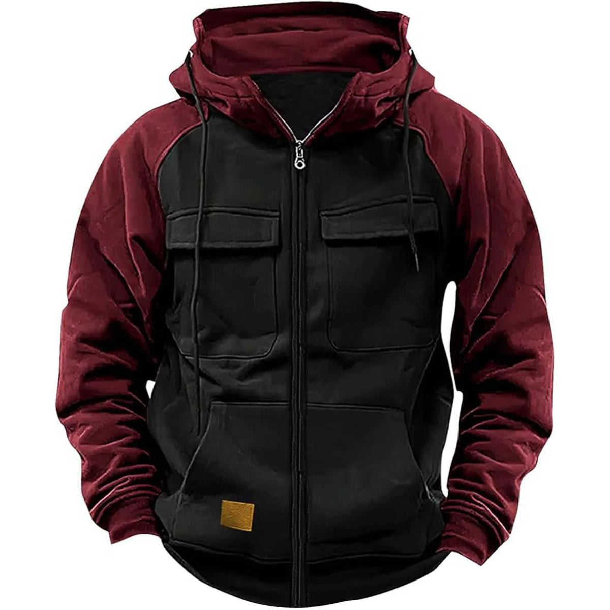 Autumn Winter Hoodies Men Zipper Patchwork Warm Fleece Sweatshirts Multi Pockets Male Fashion Hooded Jacket Thick Outdoor Hoodie - Matrix Studios