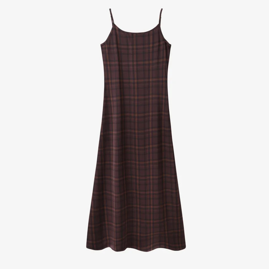 AS AW25 elegance slip satin dress + knitting cross top +mockneck woman clothing set adjustable maxi floor length - Matrix-studios.com