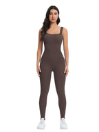 Women Workout Seamless Jumpsuit Yoga Ribbed Bodycon One Piece Tank Top Leggings Romper - Matrix Studios