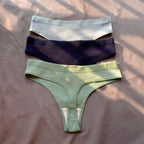 3 Pcs Seamless Ladies Ribbed Cotton Thong Simple Women's Low Waist Bikini Briefs Sports Girls Underwear Plus Size - Matrix Studios