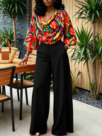 2 Piece Women Sets New Arrival Plus Size Summer Autumn Matching Sets Print Top And Pants Suits Outfits Oversized Clothing - Matrix-studios.com