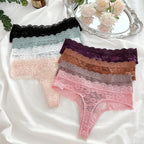 3Pcs Lace Sexy Thongs Women Low-Rise Briefs Sexy Soft Ladies Underwear Trendy Floral Underpants Female Flowery Panty Lingerie - Matrix Studios
