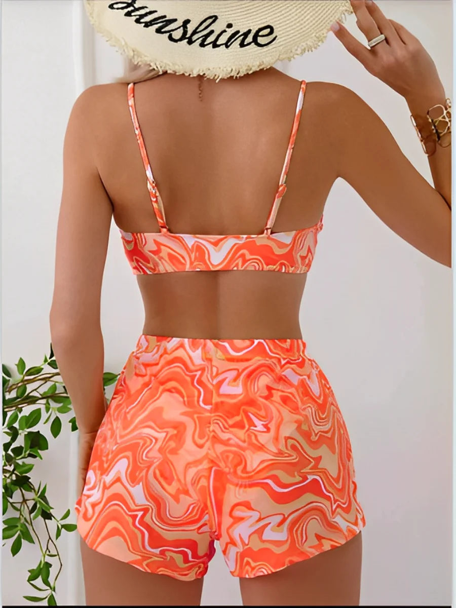 Sexy Bikini 2026 Women 3 Pieces Swimwear Female High Waist Swimsuit Orange Bathers Swimming Bathing Swim Suit Summer Beachwear - Matrix-studios.com