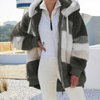 Oversized Jacket for Women 2023 New Autumn Winter Warm Plush Pocket Hooded Streetwear Loose Lady Outerwear Coat Roupas Feminina - Matrix-studios.com