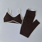 Seamless 2PCS Legging Sets Women's Strappy Sports Bras and Leggings High Waist Fitness Sculpt Leggings Running Pants Gym Suits - Matrix-studios.com