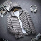 0-10℃ Men's Winter Jacket Ultra Light Duck Down Jackets Portable Hooded Puffer Feather Thin Parkas Windproof Outerwear Coat 5XL - Matrix Studios