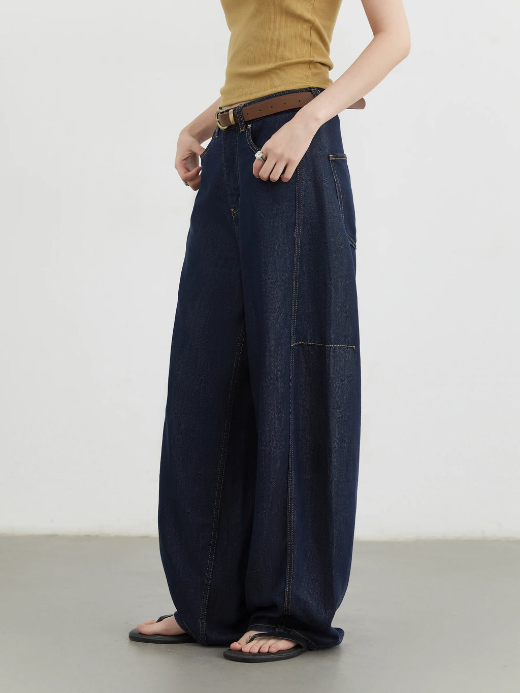 CHIC VEN Women's Jeans Loose Casual New High Waist Split Female Wide Leg Denim Pants  Spring Autumn 2025 - Matrix-studios.com