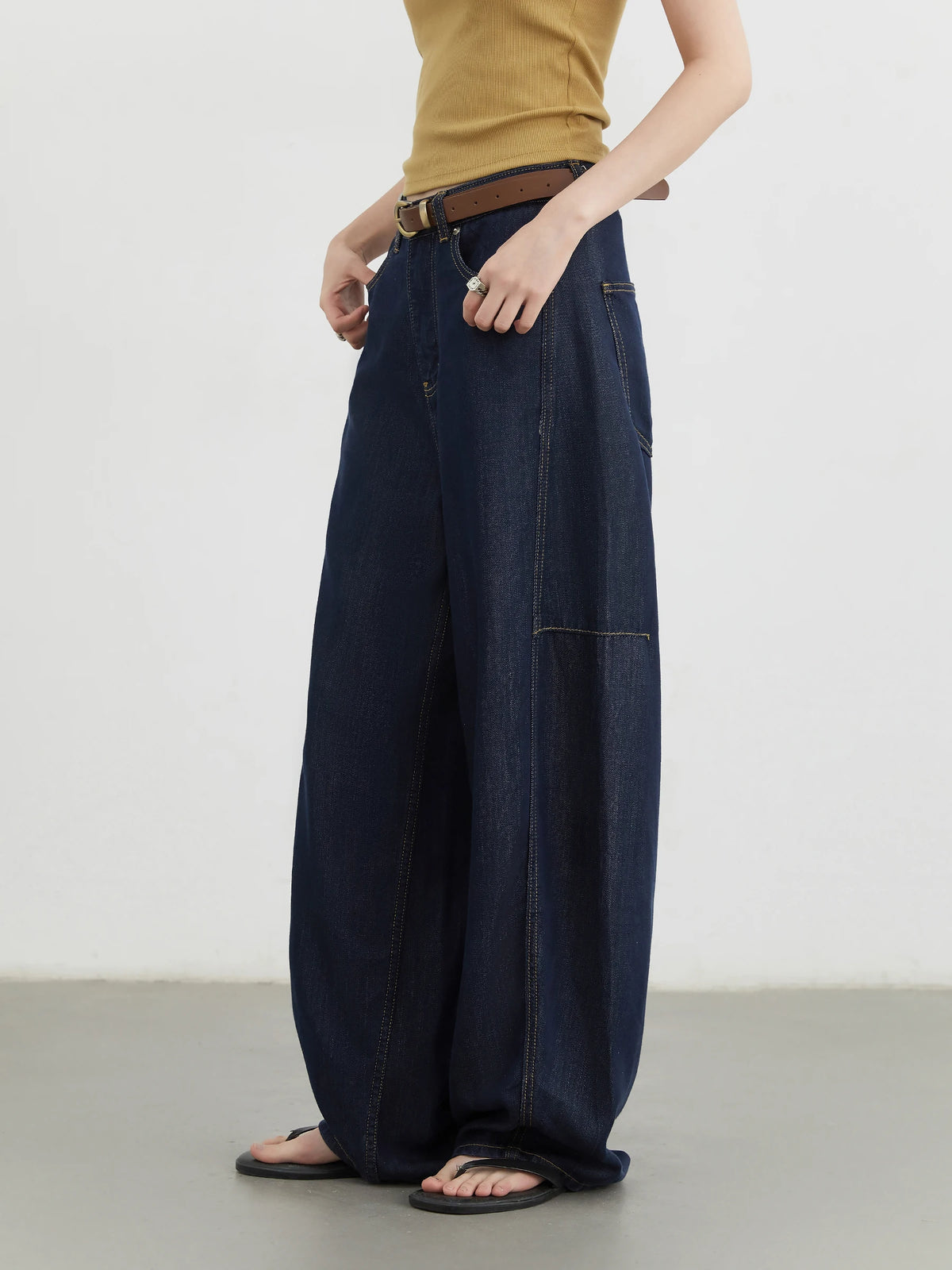 CHIC VEN Women's Jeans Loose Casual New High Waist Split Female Wide Leg Denim Pants  Spring Autumn 2025 - Matrix-studios.com