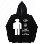 American y2k Harajuku street vintage trend autumn and winter, unique hip-hop punk print for both men and women, pullover hoodie