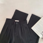 High Waist Women Suit Pants Fall Straight Office Ladies Korean Fashion Trousers Casual Button Loose Female Black Pants New 2024 - Matrix-studios.com