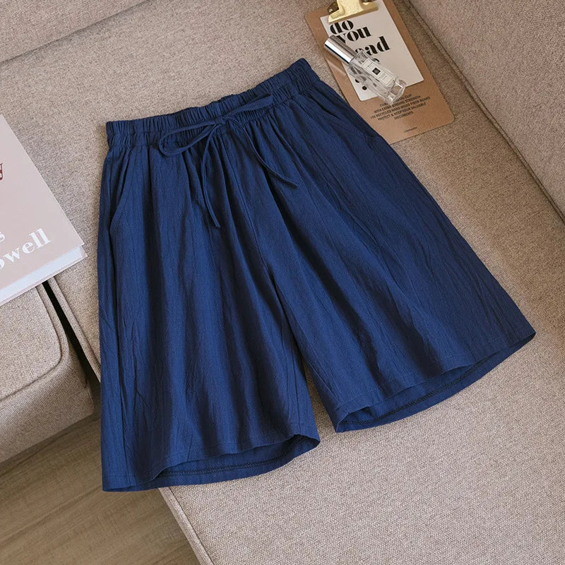 2026 Women Cotton Shorts Summer Casual Solid Two Pockets Shorts High Waist Loose Shorts for Girls Soft Cool Female Shorts - Matrix Studios