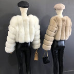 High Quality Fur Coat Women 100% Real Fox Fur Jacket Women's Fall/Winter Luxury Short Natural Fox Fur Coat Leather Jacket - Matrix Studios