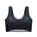 1pcs Women Lace Plus Size Bra Basic Anti Sagging Thin Vest With Padded Female Brassier Lady Ice Silk Seamless Comfort Breath Bra - Matrix Studios