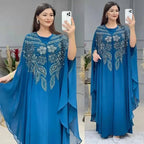 2 PCS Set Plus Size African Party Dresses for Women Chiffon Boubou Ankara Dashiki Outfit Dubai Kaftan Abaya Robe Marocaine Femme - Matrix-studios.com