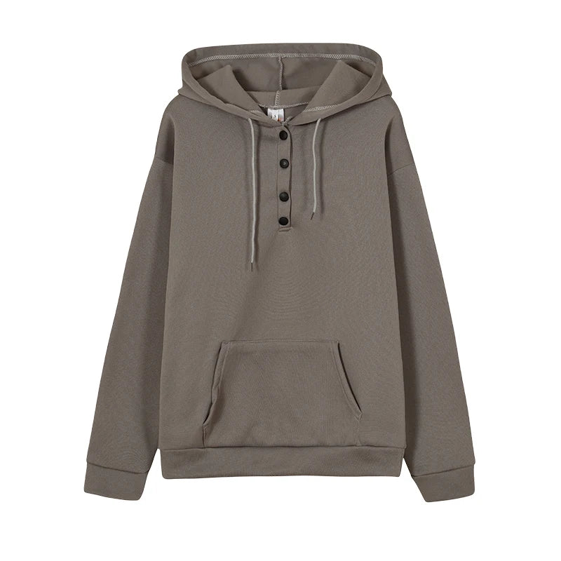 European and N Women's Long-sleeved Loose Casual Hooded Drawstring Pocket Hoodie - Matrix Studios