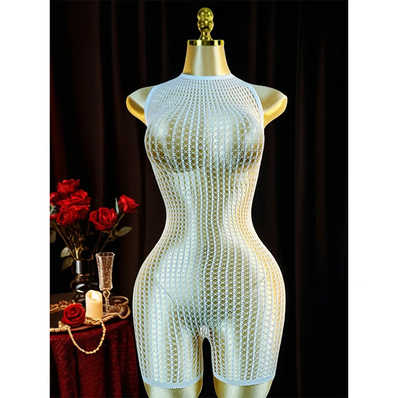 1PC Sexy Women Fishnet Cover Up Without Bikini Hollow Out Bodycon Dress  See Through Beachwear Summer Women's Swimwear BD0419 - Matrix Studios