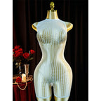 1PC Sexy Women Fishnet Cover Up Without Bikini Hollow Out Bodycon Dress  See Through Beachwear Summer Women's Swimwear BD0419 - Matrix Studios