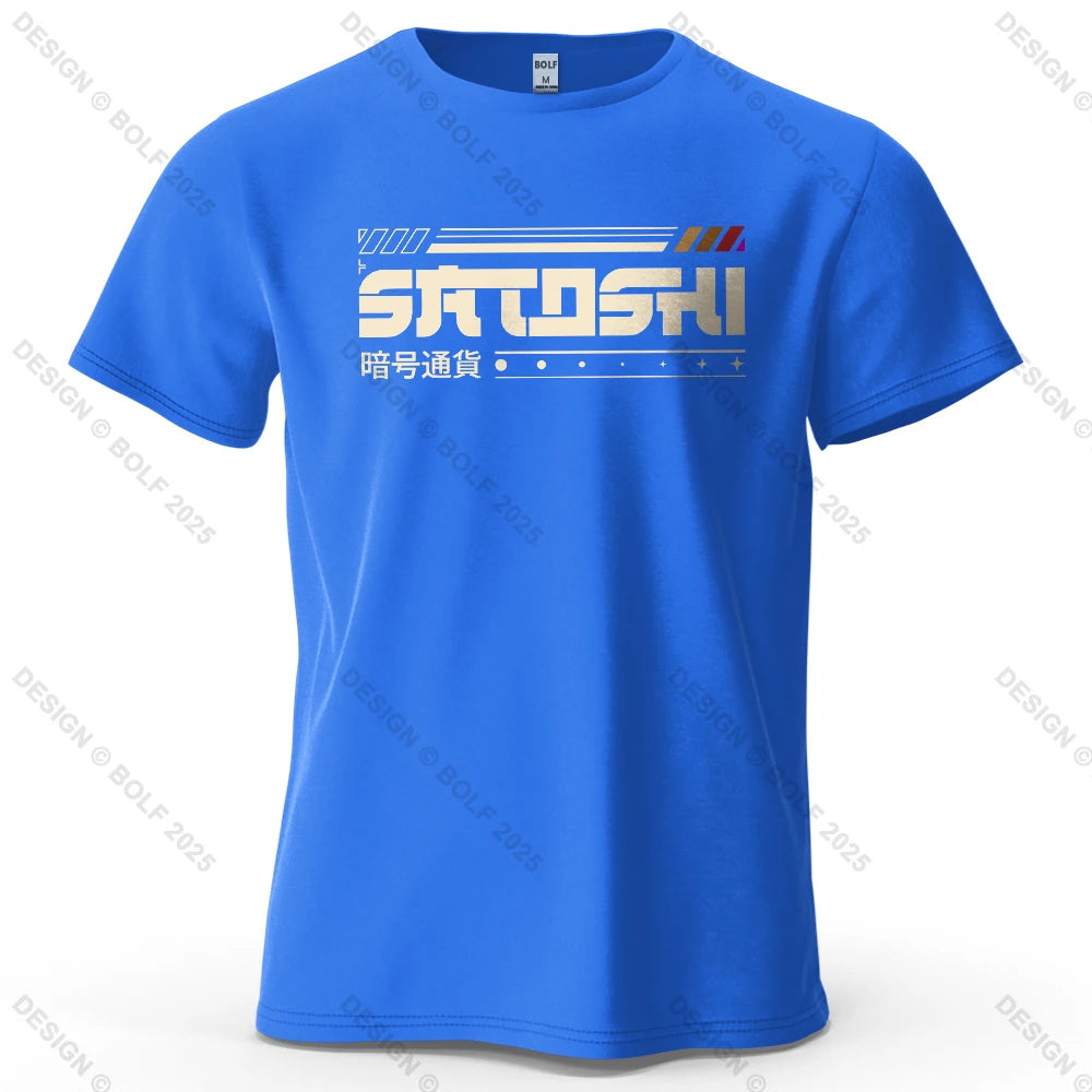 Satoshi and Crypto Printed Men's T-Shirt 100% Cotton Oversized Tech Theme Outfits Graphic Tees for Women Tops Tees Streetwear - Matrix-studios.com