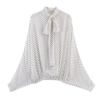 Polka Dot Printed Midi Skirts Two Piece Sets for Women 2025 Summer Chic Bow Tied Blouse Top Suits Woman 2 Piece Outfits - Matrix-studios.com