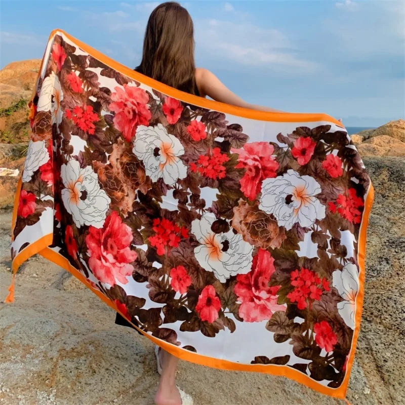 23 Styles 90x180cm Travel Beach Pareo Sunscreen Cover-Ups Women Large Dress Bikini Bathing Brazilian Swimwear Sarong Wrap Scarf - Matrix Studios