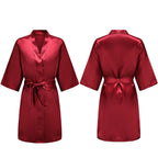 Women's Pure Short Silky Robes Bridesmaid Bride Party Satin Robes Sleepwear