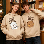 Bubu Dudu Bear Couple Hoodies Matching His and Hers Outfit Casual Cute Couple Outfits Fall Winter Men Women Daily Life Apparel - Matrix Studios
