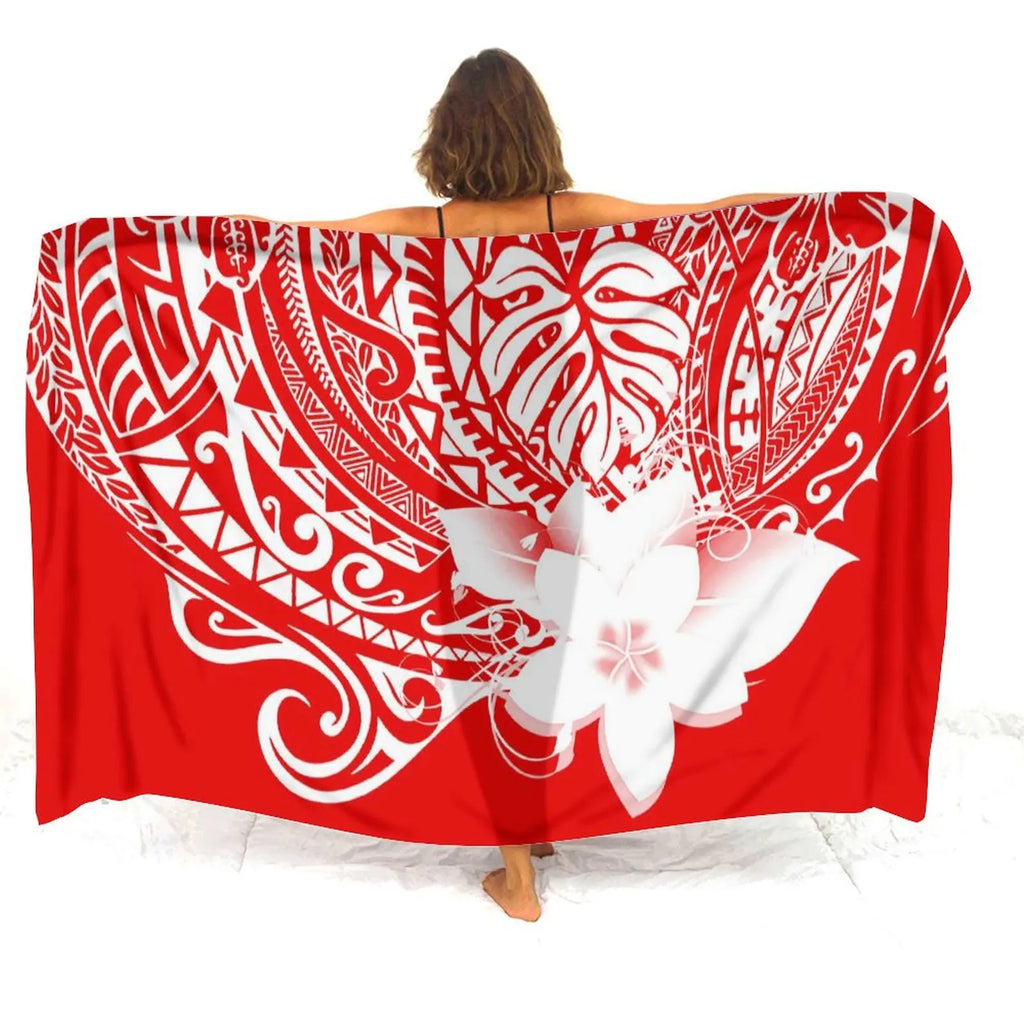 Tax Free Retro Tribal Ethnic Polynesian Women Seaside Sexy Style Sarong Soft And Comfortable Fabric Samoan Pattern Print Design - Matrix Studios