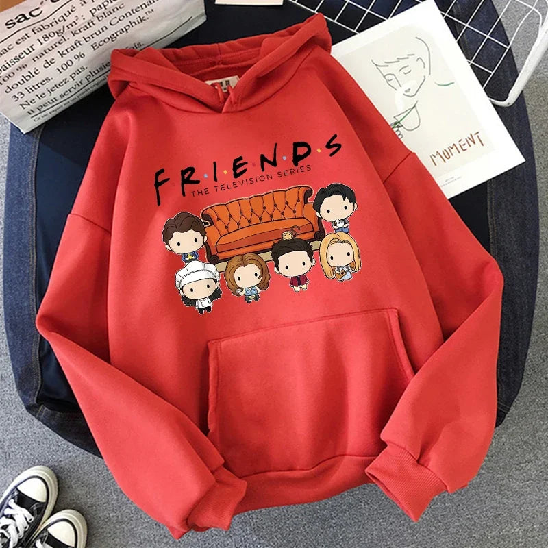 Friends TV Show Hoodies for Women, Funny Cartoon Friends Hoodies, Ullzang Graphic, Vintage Anime Sweatshirt, Female Hoody, 90s - Matrix Studios