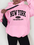 New York City Brooklyn Creative Letter Printed Female Hoodies Multicolor Loose Hoody Y2K Street Sportswear Fleece Hoodie Unisex