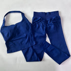 1-2pcs Gym Set Women Backless Tank Tops High Waist Scrunch Seamless Shorts High Waist Yoga Leggings Workout Sets Gym Suit - Matrix-studios.com
