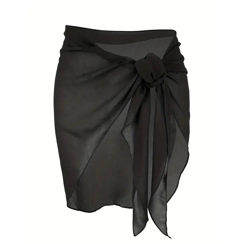 Women Short Sarongs Swimsuit Coverups Beach Bikini Wrap Sheer Short Skirt Chiffon Scarf Cover Ups for Swimwear - Matrix Studios