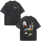Rapper Bad Bunny Album Cover Print T-shirt Debi Tirar Mas Fotos DTMF Washed Vintage T Shirt Men Women Hip Hop Oversized T-shirts
