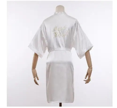Wedding Bride Bridesmaid Robe Dressing Gown Sexy Women Bathrobe Nightgown Short Sleepwear Casual Flower Kimono Geisha M L XL - Matrix-studios.com
