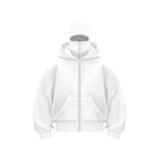 Unisex Plain Hooded Zip Up Sweatshirt Autumn Winter Ins Style Couple Matching Pullover Jacket - Matrix Studios