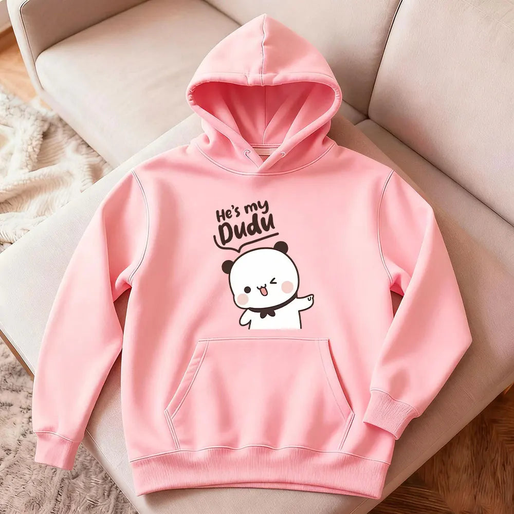 Bubu Dudu Bear Couple Hoodies Matching His and Hers Outfit Casual Cute Couple Outfits Fall Winter Men Women Daily Life Apparel - Matrix Studios