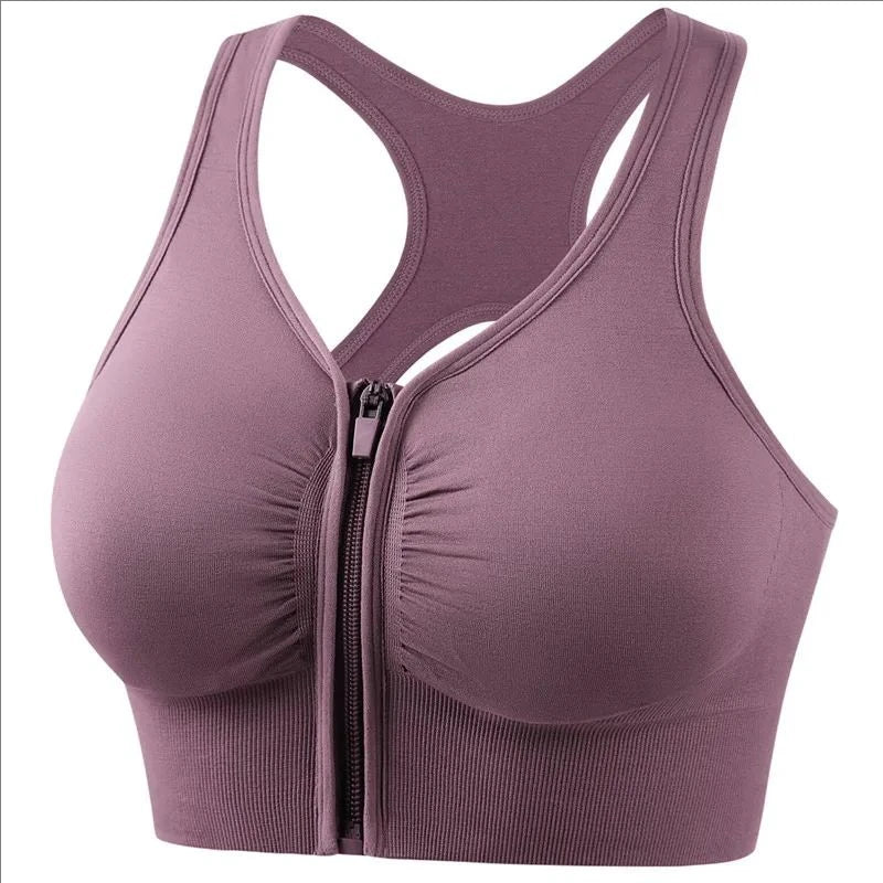 CZGUKE Women's Zipper Sports Bra Vest Plus Size Shock Resistant Bra Women's yoga Running Fitness Bra Women's Underwear - Matrix Studios