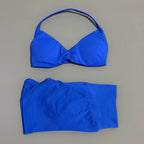 HISTELLO Gym Set 2 Piece Women Strappy Yoga Bra Top Workout Scrunch Shorts Sports Suit Fitness Clothes Seamless Yoga Set - Matrix-studios.com