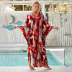 Plus Size Womens Animal Print Kaftan Dresses Caftans Swimwear Coverups Summer Bathing Suit Long Beach Dress - Matrix Studios