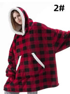 Winter Hoodies Sweatshirt Women Men Pullover Fleece Giant TV Oversized Blanket with Long Flannel Sleeves - Matrix Studios