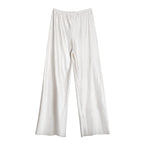 Satin Wide Leg Pants Long Floor Casual Pants Women's Summer