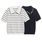 Vintage Women's for Polo T-Shirts Ladies Top Striped Short Sleeves Knitted Golf Wear New Long Jerseys Tops 2142040 - Matrix-studios.com