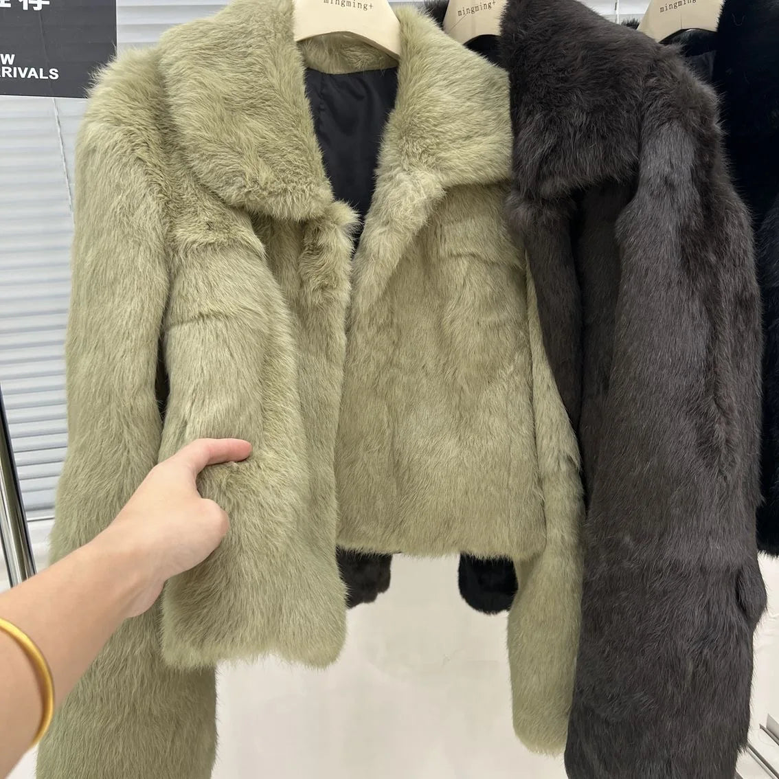 Fancy Rani Natural Fur Coat Women Winter Jacket Real Leather And Fur Short Women's Clothing Female Outerwears With 2024 Black - Matrix Studios