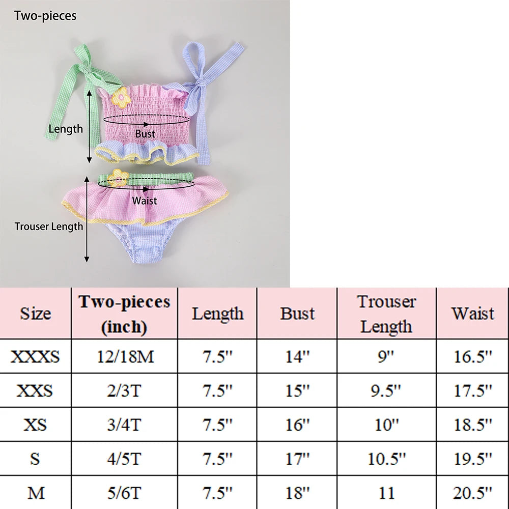 Little Girls' Summer Swimwear Two Piece Cute Patchwork Seersucker One Piece Trunks For Boys Beach Sleeveless - Matrix Studios